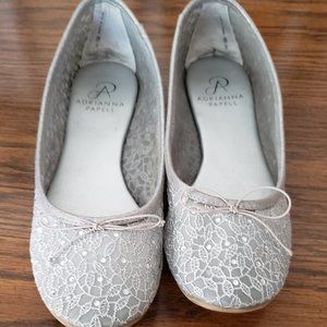 Adrianna Papell silver embellished ballet flats